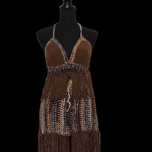 Crochet Fringed Short Set